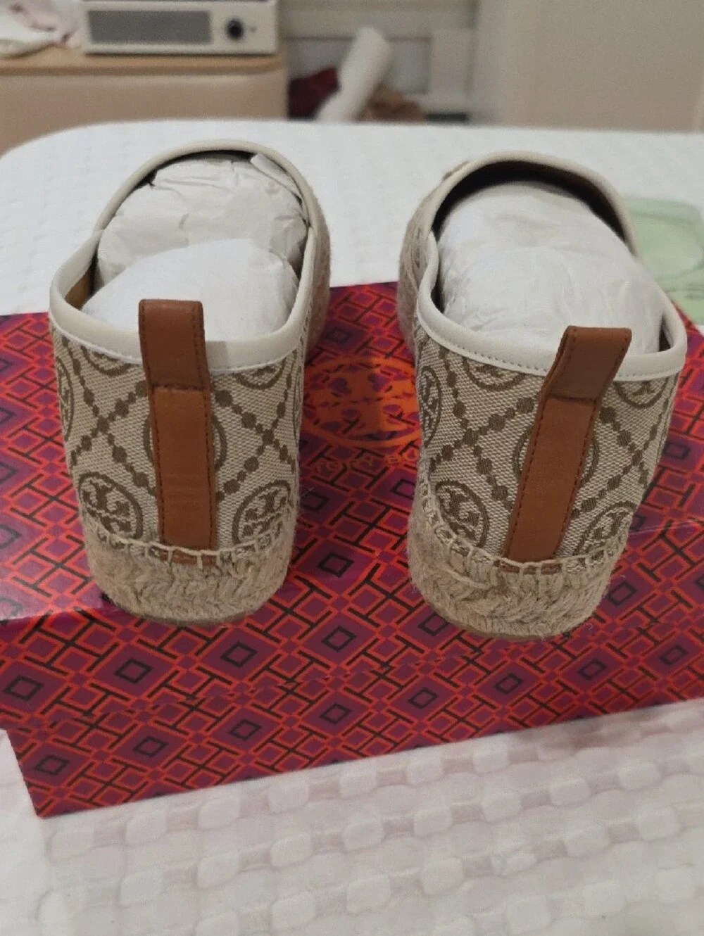 Tory Burch T Monogram Platform Espadrulle. Size 7.5